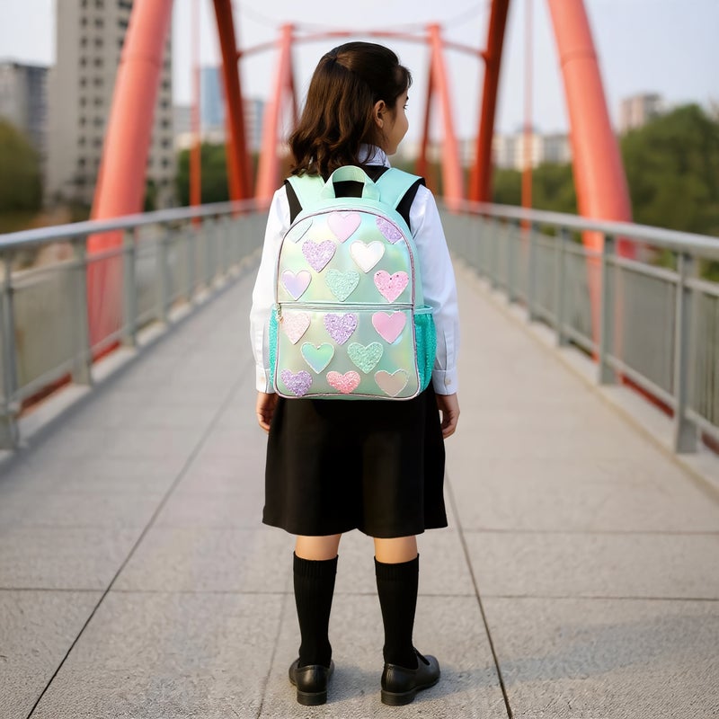 OMG Backpack - Hearts metallic-15.5In-2 Cnmprt (Pvc) Blue \ 31.115X10.16X39.37 - Image 3